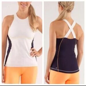Lulu lemon Lululemon Spin It To Win It Tank polar cream black swan creamsicle